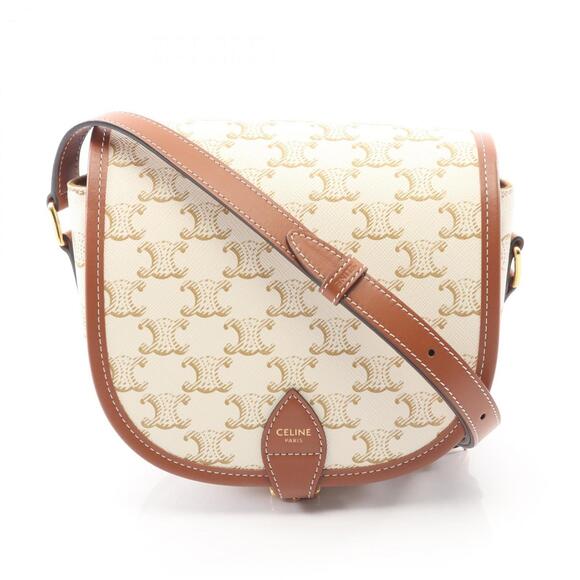 CELINE Handbags - Celine Folco Medium Triomphe Shoulder Bag, Coated Canvas and Leather, Women's...